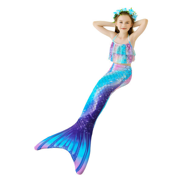 3 Piece Kids Nighttime Blues Mermaid Bikini | KH01 mermaid swimsuits Iconix 