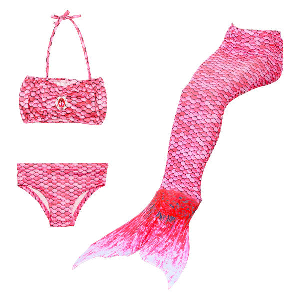 3 Piece Kids Pink Mermaid Bikini | JP04