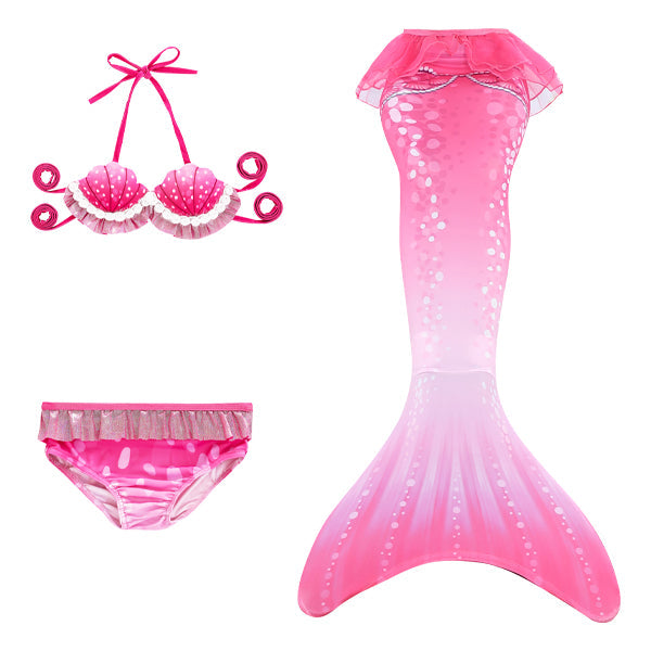 3 Piece Kids Pink Princess Mermaid Bikini | GB39 mermaid swimsuits Iconix 
