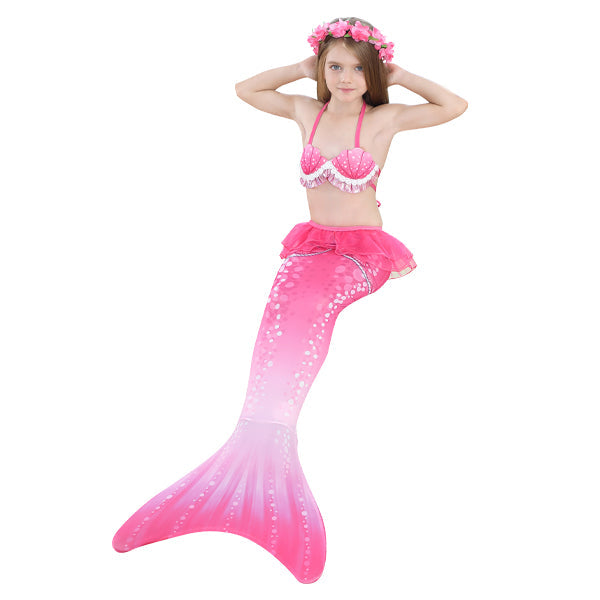 3 Piece Kids Pink Princess Mermaid Bikini | GB39 mermaid swimsuits Iconix 