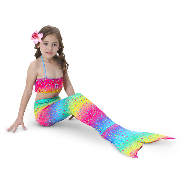 3 Piece Kids Rainbow Mermaid Bikini | GB04 mermaid swimsuits Iconix 
