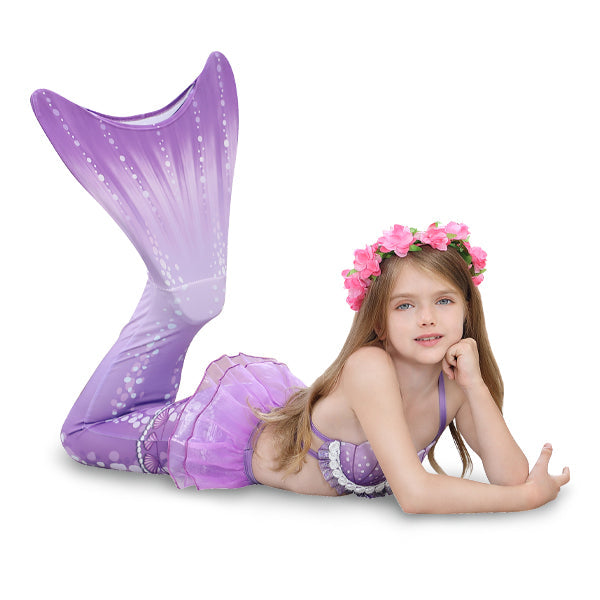3 Piece Purple Princess Mermaid Bikini | GB40 mermaid swimsuits Iconix 