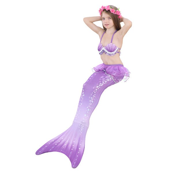 3 Piece Purple Princess Mermaid Bikini | GB40 mermaid swimsuits Iconix 