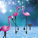 3 Piece Solar Flamingo Standing Lights Outdoor Iconix 