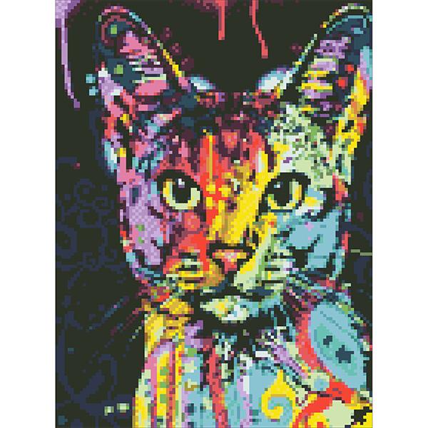 5D DIY Diamond Painting by Numbers - Spotty Cat 5D Paint by Numbers Iconix 