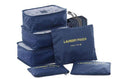 6 Pieces Travel Luggage Organiser Set Storage & Organization Iconix Navy Blue 