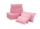 6 Pieces Travel Luggage Organiser Set Storage & Organization Iconix Pink 