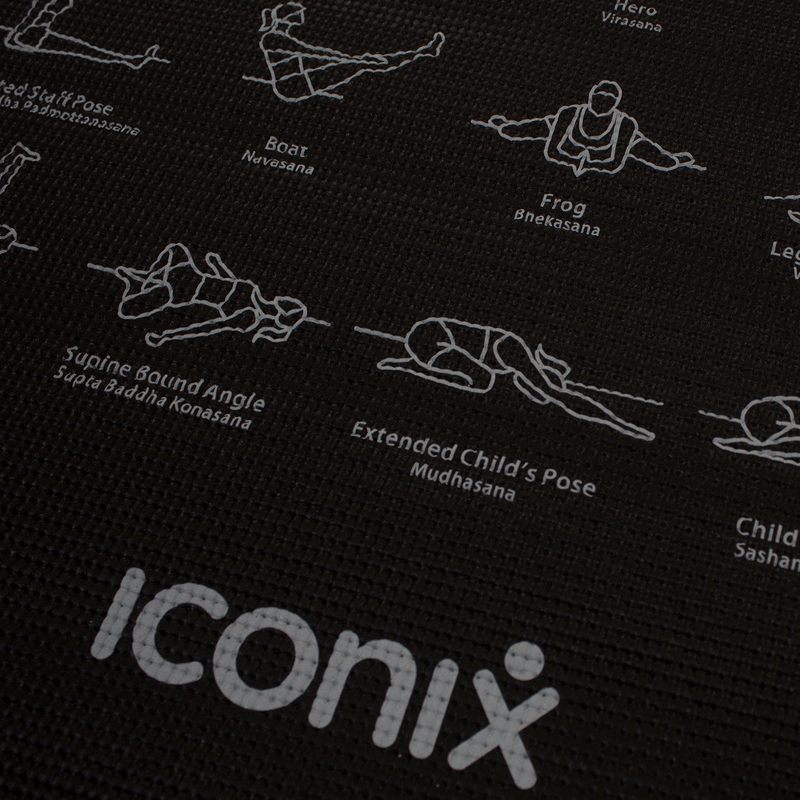70-Position PVC Iconix Yoga Teaching Mat - Black Running Accessories Iconix 
