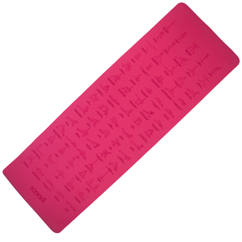70-Position TPE Iconix Yoga Teaching Mat - Pink Running Accessories Iconix 