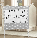 9 Pockets Cotton Cot Organiser Kids Iconix Grey 