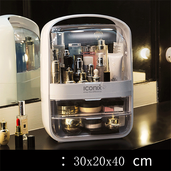 Acrylic Cosmetic Organiser with 2 Drawers Storage Cosmetic Organisers Iconix 