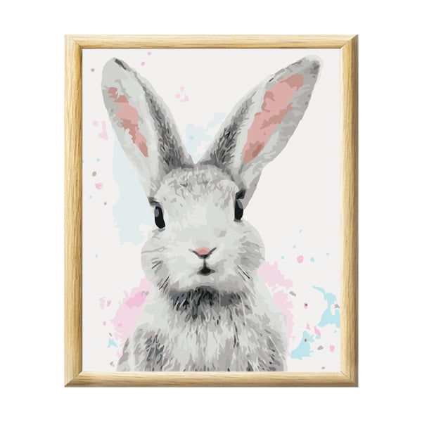 Adult Paint by Numbers with Frame - Beautiful Bunny Paint By Numbers With Frame Iconix 