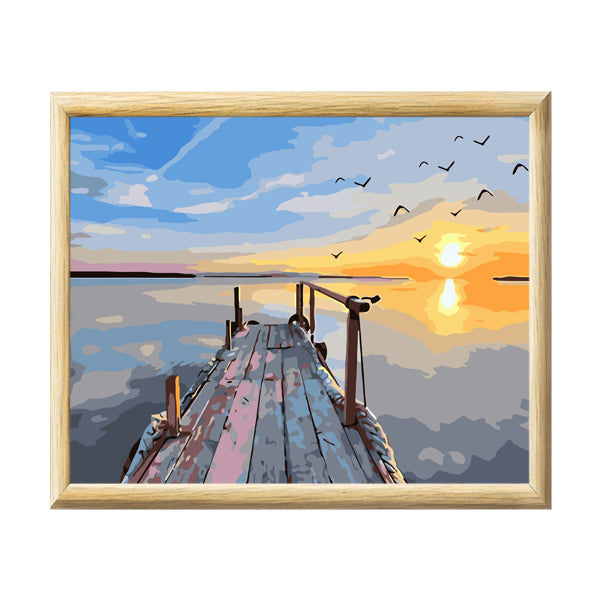 Adult Paint by Numbers with Frame - Blissful Pier Paint By Numbers With Frame Iconix 