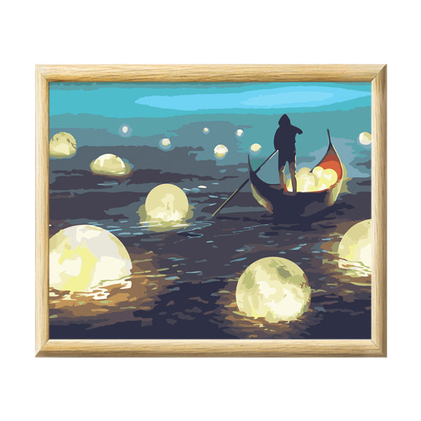 Adult Paint by Numbers with Frame - Collecting Moonlight Paint By Numbers With Frame Iconix 