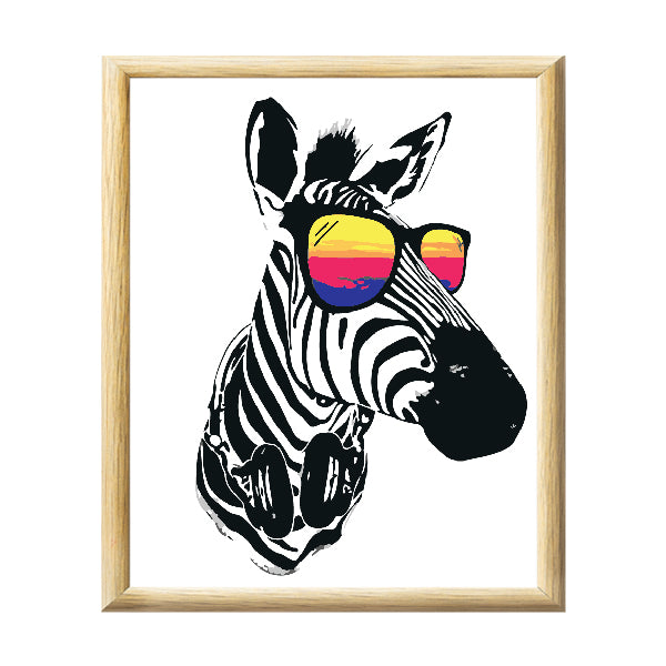 Adult Paint by Numbers with Frame - Cool Zebra Paint By Numbers With Frame Iconix 