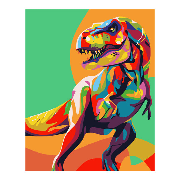 Adult Paint by Numbers with Frame - Detailed Dino Paint By Numbers With Frame Iconix 