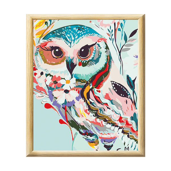 Adult Paint by Numbers with Frame - Embellished Owl Paint By Numbers With Frame Iconix 
