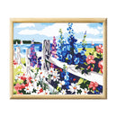 Adult Paint by Numbers with Frame - Fenceside Flowers Paint By Numbers With Frame Iconix 
