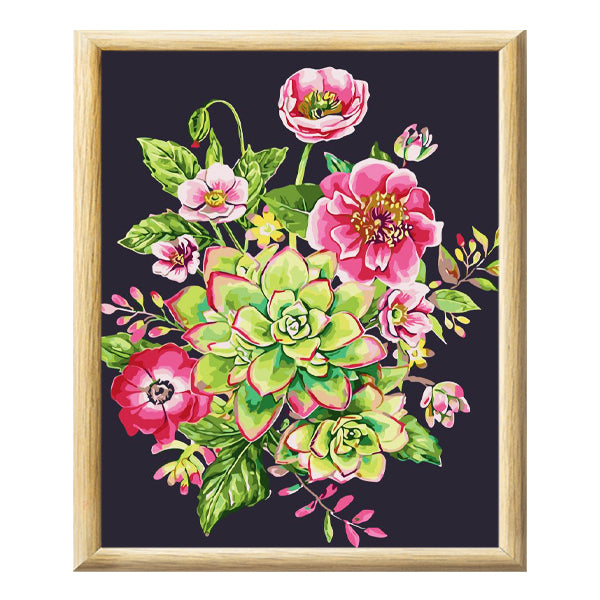Adult Paint by Numbers with Frame - Flower Fare Paint By Numbers With Frame Iconix 