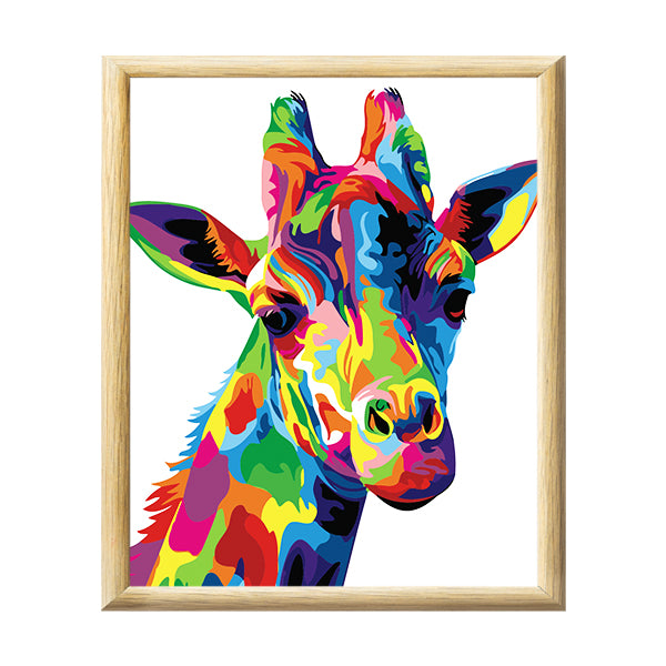 Adult Paint by Numbers with Frame - Gazing Giraffe Paint By Numbers With Frame Iconix 