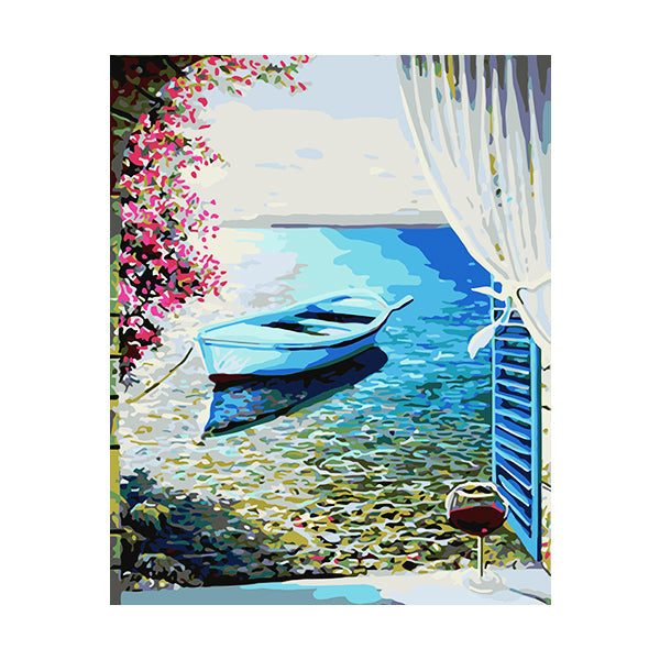 Adult Paint by Numbers with Frame - Greek Paradise Paint By Numbers With Frame Iconix 