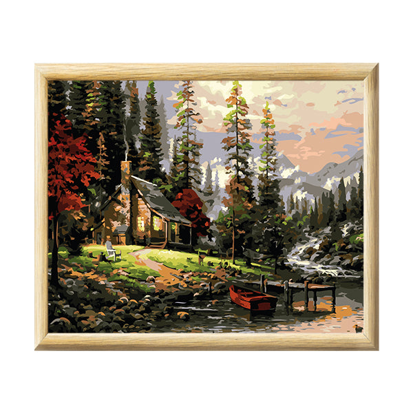 Adult Paint by Numbers with Frame - Haven in the Woods Paint By Numbers With Frame Iconix 