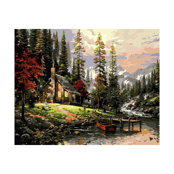 Adult Paint by Numbers with Frame - Haven in the Woods Paint By Numbers With Frame Iconix 