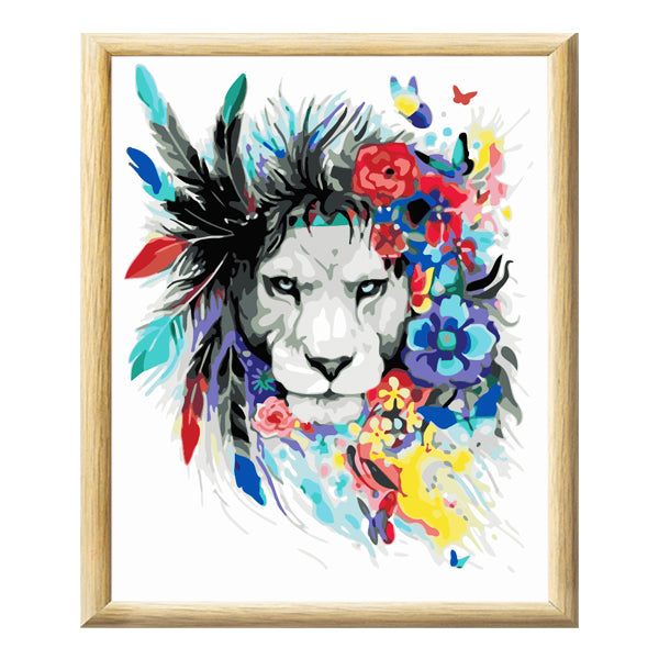 Adult Paint by Numbers with Frame - Jungle King Paint By Numbers With Frame Iconix 