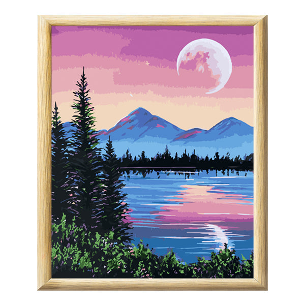 Adult Paint by Numbers with Frame - Lake Views Paint By Numbers With Frame Iconix 