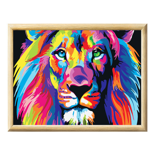 Adult Paint by Numbers with Frame - Lion Paint By Numbers With Frame Iconix 
