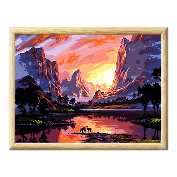 Adult Paint by Numbers with Frame - Mesmerising Mountains Paint By Numbers With Frame Iconix 