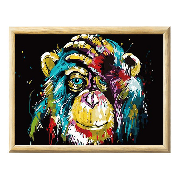 Adult Paint by Numbers with Frame - Monkey Business Paint By Numbers With Frame Iconix 