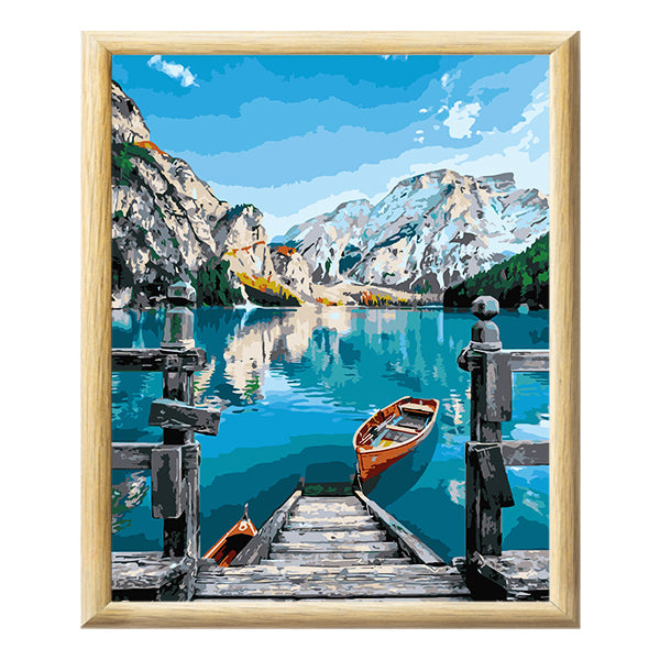 Adult Paint by Numbers with Frame - Peaceful Pier Paint By Numbers With Frame Iconix 
