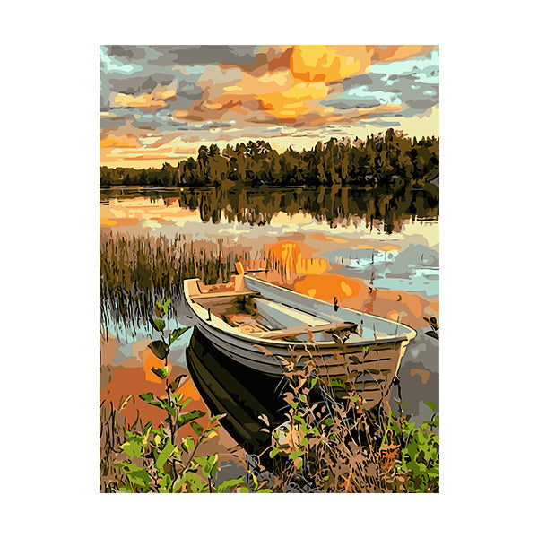 Adult Paint by Numbers with Frame - Romantic Rowboat Paint By Numbers With Frame Iconix 