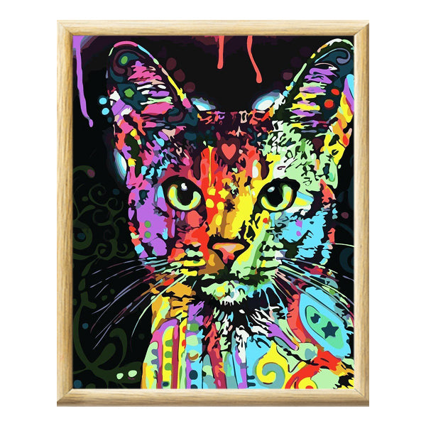 Adult Paint by Numbers with Frame - Spotted Cat Paint By Numbers With Frame Iconix 