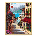 Adult Paint by Numbers with Frame - Stairway in the Village Paint By Numbers With Frame Iconix 