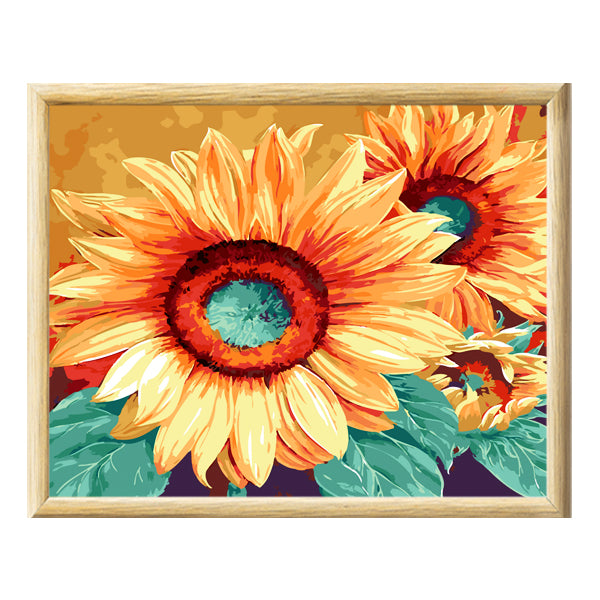 Adult Paint by Numbers with Frame - Sunflower Paint By Numbers With Frame Iconix 