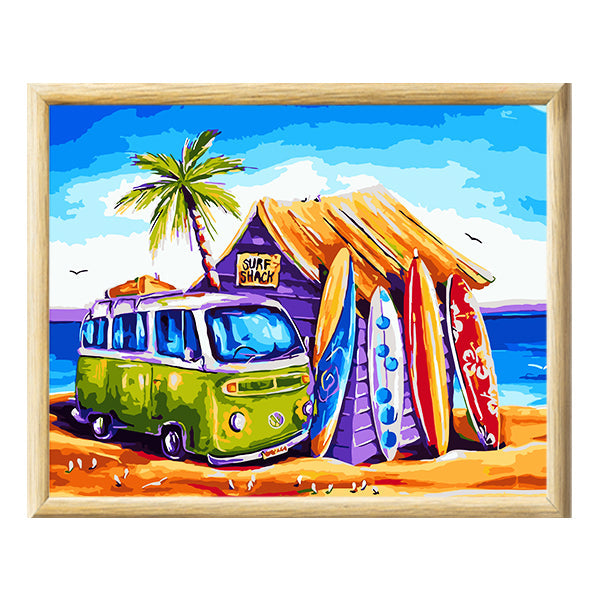 Adult Paint by Numbers with Frame - Surfer's Dream Paint By Numbers With Frame Iconix 