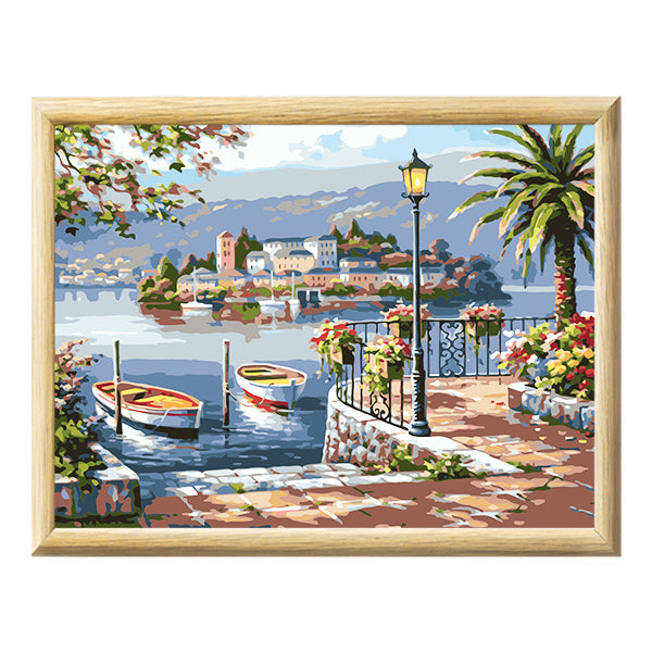 Adult Paint by Numbers with Frame - Views of the Harbour Paint By Numbers With Frame Iconix 