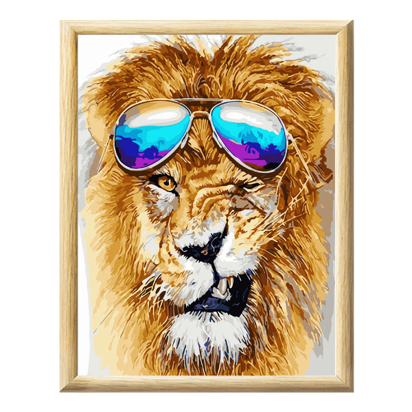 Adult Paint by Numbers with Frame - Winking Wildcat Paint By Numbers With Frame Iconix 