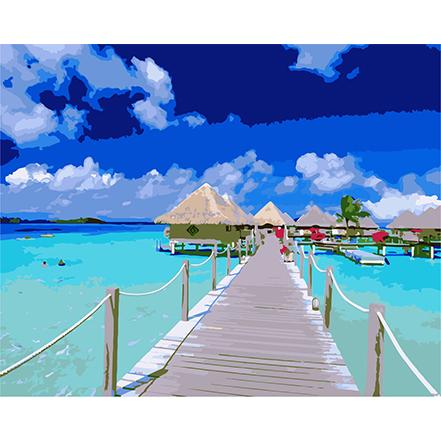 Adult Painting by Numbers - Walking down the Dock Adult Painting by Numbers Iconix 