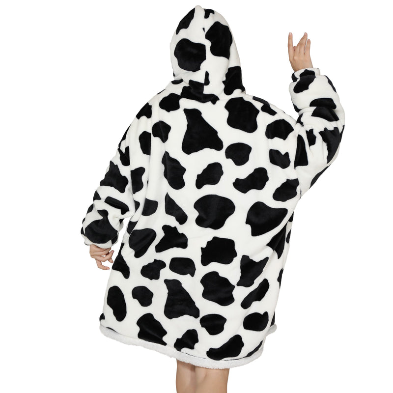 Adults Cheeky Cow Oversized Plush Blanket Hoodie Adult Blanket Hoodies Iconix 