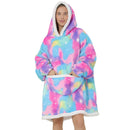 Adults Cosmic Pink Unicorn Oversized Plush Blanket Hoodie Adult Blanket Hoodies Iconix 