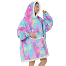 Adults Cosmic Pink Unicorn Oversized Plush Blanket Hoodie Adult Blanket Hoodies Iconix 