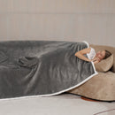 Adults Dark Grey 2 in 1 Hooded Poncho Blanket Adult Blanket Hoodies Iconix 