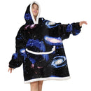 Adults Galaxy Print Oversized Plush Blanket Hoodie Adult Blanket Hoodies Iconix 