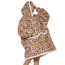 Adults Leopard Print Oversized Plush Blanket Hoodie Adult Blanket Hoodies Iconix 