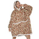 Adults Leopard Print Oversized Plush Blanket Hoodie Adult Blanket Hoodies Iconix 