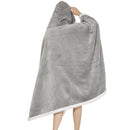 Adults Light Grey 2 in 1 Hooded Poncho Blanket Adult Blanket Hoodies Iconix 