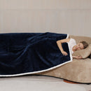 Adults Midnight Blue 2 in 1 Hooded Poncho Blanket Adult Blanket Hoodies Iconix 